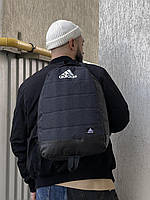 Рюкзак Матрас темный меланж Adidas (белое лого)