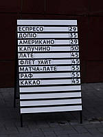 Набірний штендер-меню з металу та пластику для HoReCa Односторонній набірний