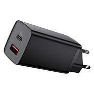 Блок живлення Baseus GaN Quick Charger 65W (Type-С+USB) для заряджання ноутбуків, смартфонів, планшетів, фото 4