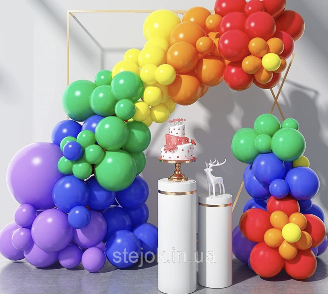 Арка гірлянда комплект для створення з повітряних кульок Райдужний, фото 1