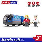 Електричний локомотив з вагонами Myka Fort, 3+ (Brio, Ikea) Синій, фото 4