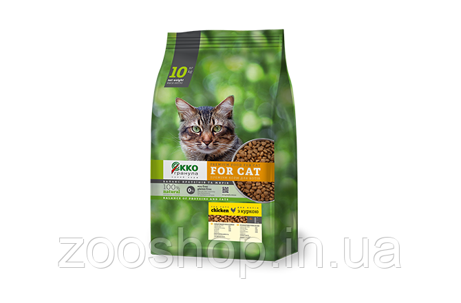 Екко-Гранула сухий корм для котів з куркою 10 кг, фото 2
