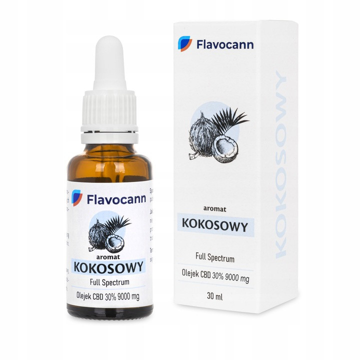 🌿 Олія КБД CBD oil 30% Flavocann Full Spectrum 30ml 9000mg KOKOS Польща, фото 1