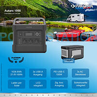 Зарядна станція Patona Platinum Powerstation Autarc 1000 48 Ah / 1036.8 Wh Black 100W (USB) + 1000W (AC)