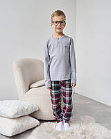 Пижама детская для мальчиков со штанами в клеточку