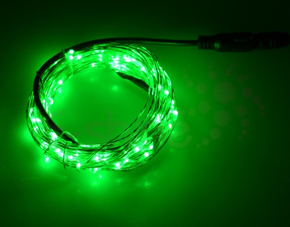 Світлодіодна гірлянда нитка 10 метрів 12 вольт зелена ECOLEND