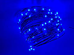 Світлодіодна гірлянда нитка 10 метрів 12 вольт синя IP44 ECOLEND