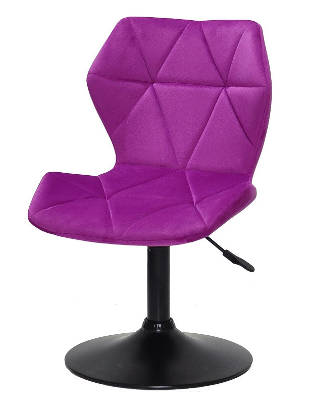 Стілець Torino BK-Base пурпуровий 1022 оксамит на чорній опорі-бліні, поворотний із регулюванням висоти, фото 1