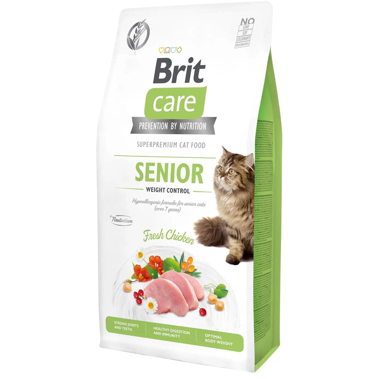Сухий корм для літніх котів із зайвою вагою Brit Care Cat GF Senior Weight Control (курка) 7 кг