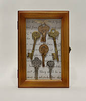 Ключниця "Ключі" настінна дерев'яна на 6 гачків для ключів
