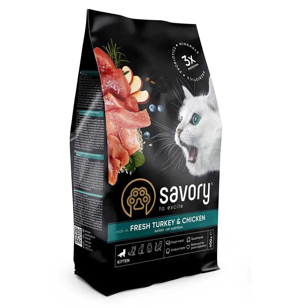Сухий корм для кошенят Savory Kitten Chicken with Fresh Turkey (індичка та курка) 400 г