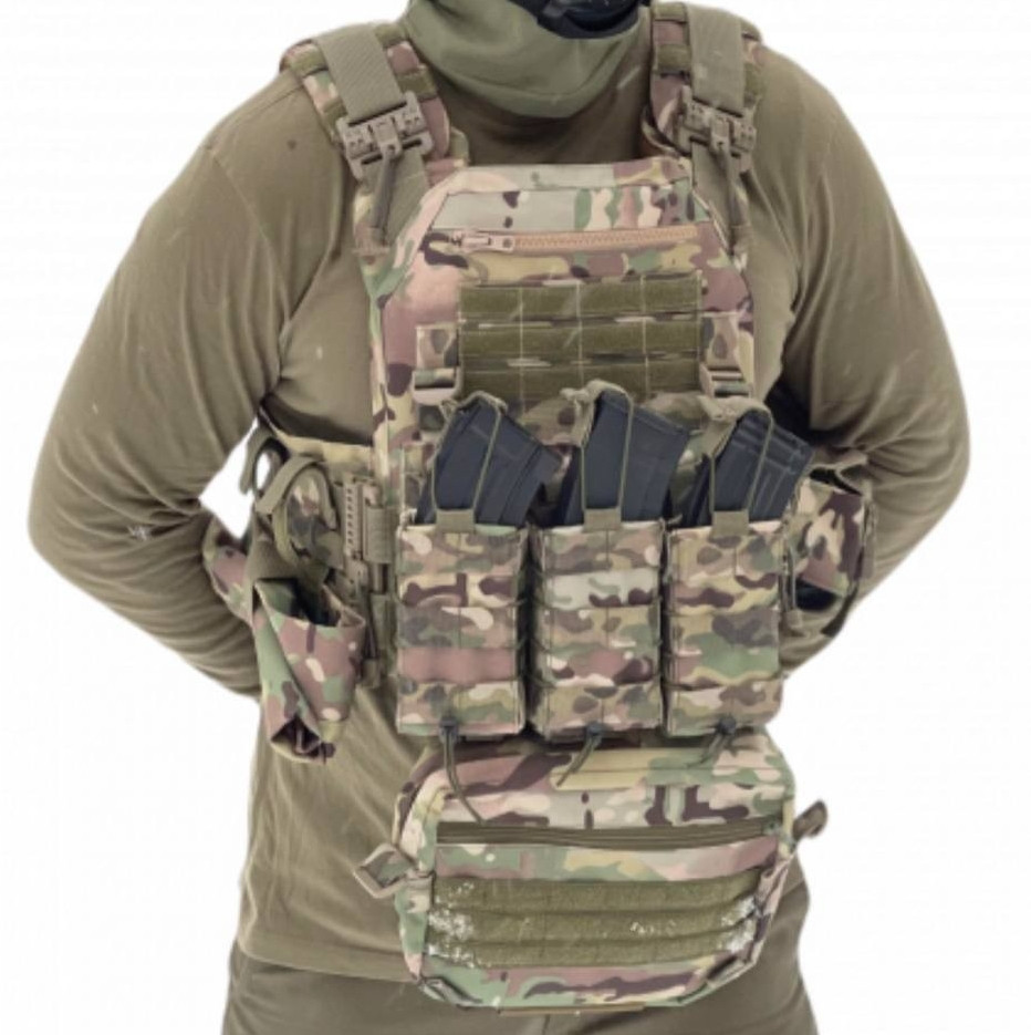Плитоноска KR з підсумками Cordura 1000D (без плит) Мультикам, фото 1