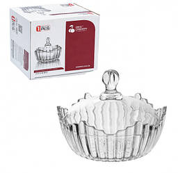 Цукорниця з кришкою скляна Helios "Омега" 175 мм (5555)