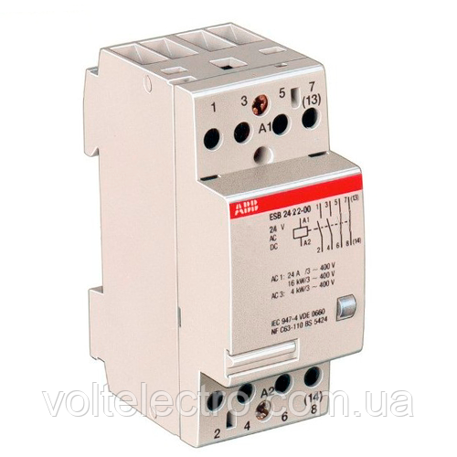Контактор ESB24-22 , 25А, 4Р, 2НO+2НЗ, 230V АC/DC, фото 1
