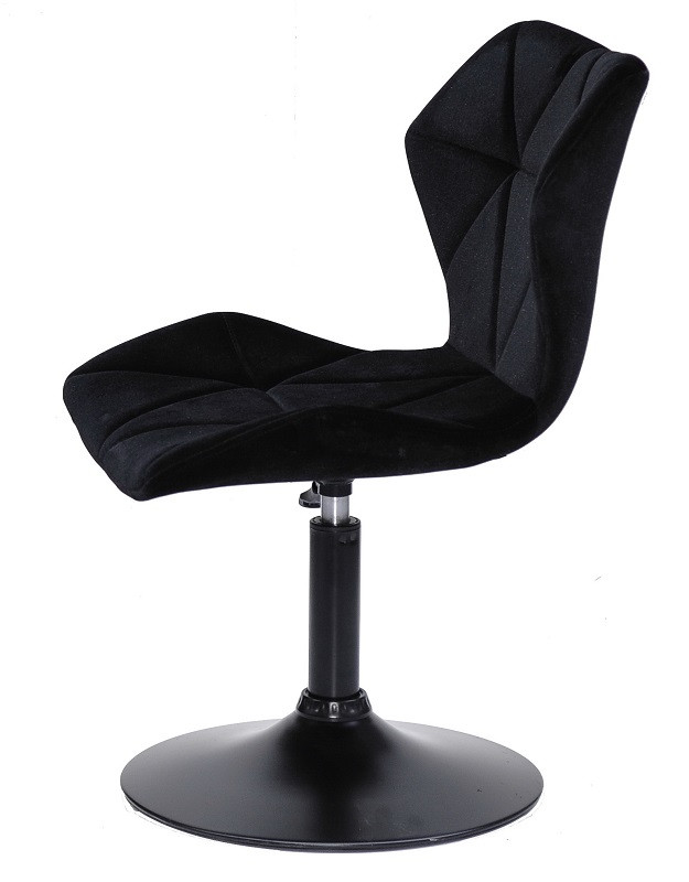 Стілець Torino BK-Base чорний 1011 оксамит на чорній опорі-бліні, поворотний із регулюванням висоти, фото 1