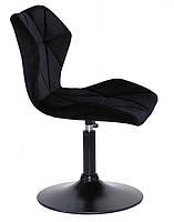 Стілець Torino BK-Base чорний 1011 оксамит на чорній опорі-бліні, поворотний із регулюванням висоти, фото 2