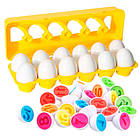 Іграшка сортер розвивальна для дітей яйця пазли, 12 штук у лотку, Цифри