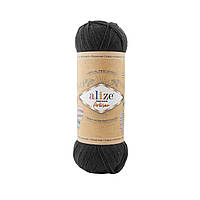 Носочная пряжа (нитки) Alize Супервош Артисан (Superwash Artisan) цвет 60 черный