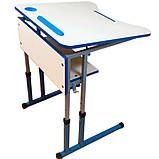 Стіл учнівський одномісний з регулюванням висоти з регулюванням кута нахилу стільниці 0-7-16°, фото 3