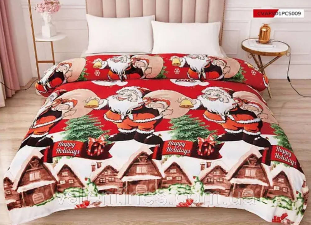 Новорічний плед із мікрофібри євро 200*230, фото 1