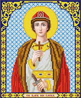 Икона для вышивки бисером Святой благоверный князь Глеб Цена указана без бисера
