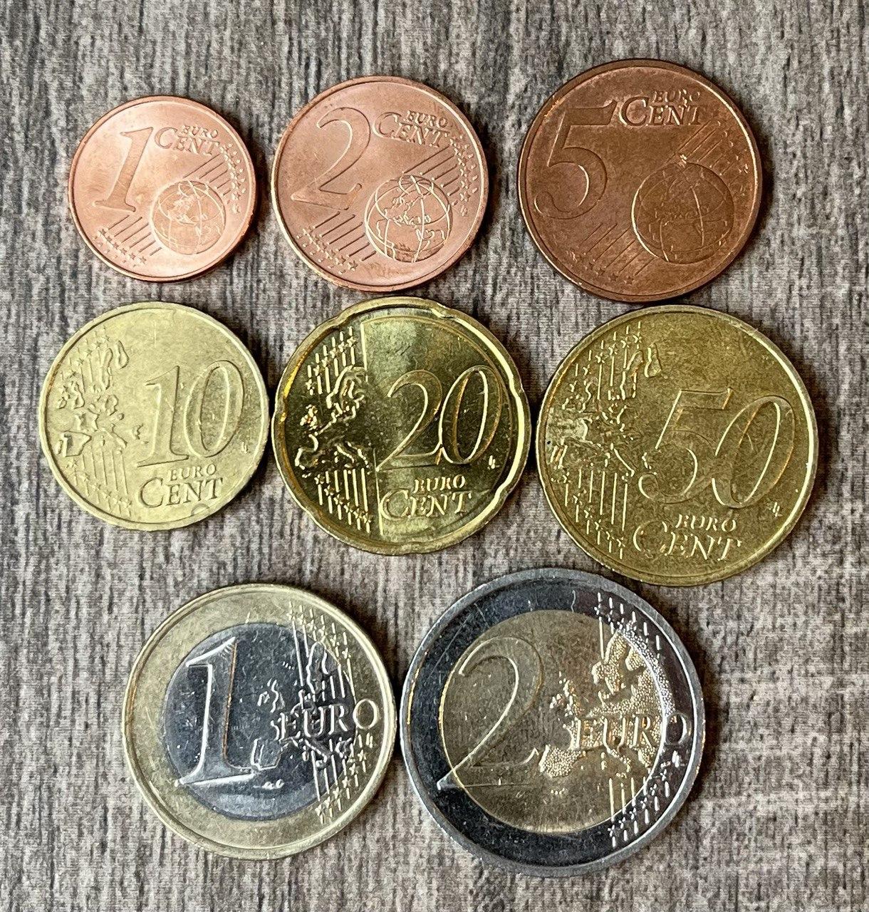 Набір Монет Німеччини 1+2+5+10+20+50+1е + 2е
