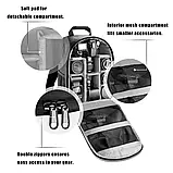 Рюкзак для фотоапарата та фототехніки Photo Bag Фоторюкзак з кріпленням для штатива. Чорний з сірим, фото 7