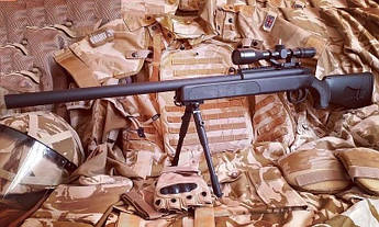 Дитяча іграшкова снайперська гвинтівка на пульках CYMA ZM51 чорна
