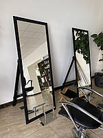 Зеркало ростовое в прямой раме черного цвета на ножке 160 х 60 см