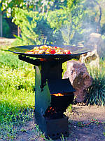 Турбо піч для приготування їжі "Козачка М" (ракетна піч на дровах) З ЖАРОМІЦНИМ ПОКРИТТЯМ +чохол, фото 3