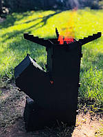 Турбо піч для приготування їжі "Козачка М" (ракетна піч на дровах) З ЖАРОМІЦНИМ ПОКРИТТЯМ +чохол, фото 9