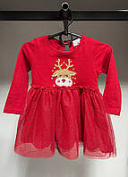 Дитяча новорічна сукня, дитяча червона сукня, новорічна сукня для дівчинки червона