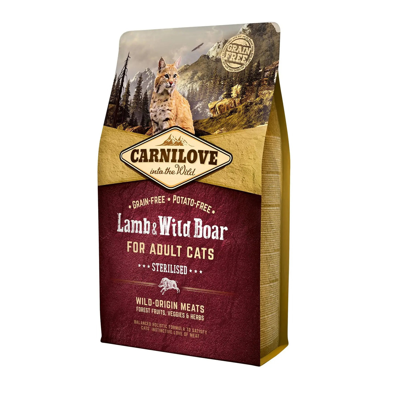 Сухий корм для стерилізованих котів Carnilove Cat Lamb & Wild Boar - Sterilised (ягня і кабан) 2 кг