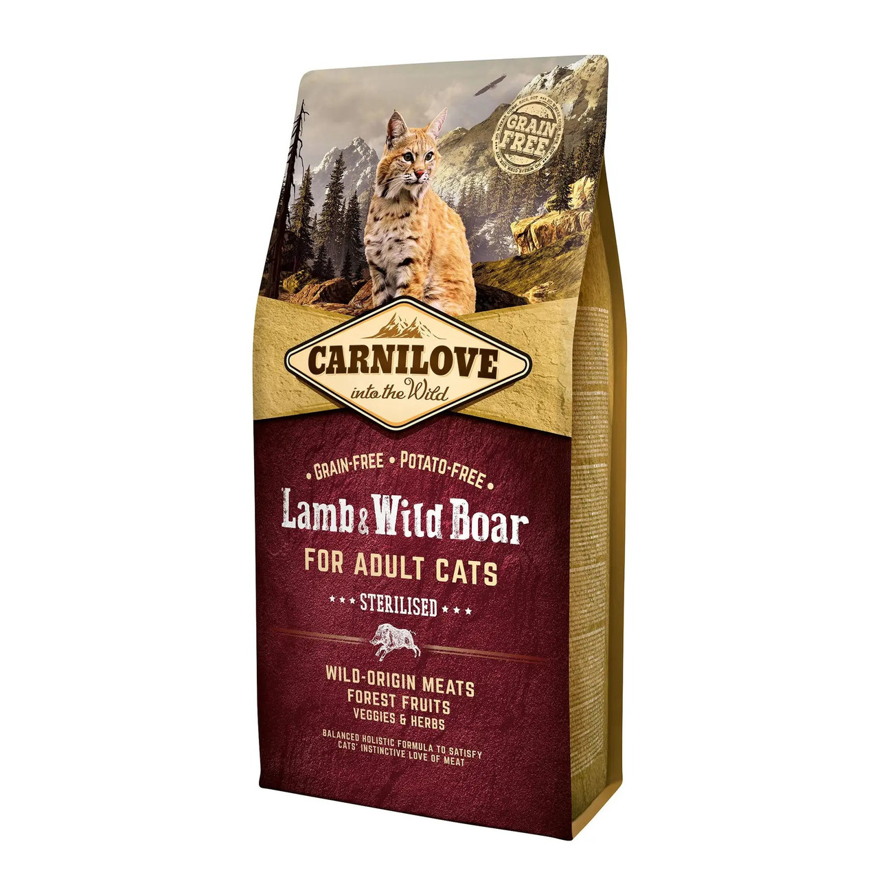 Сухий корм для стерилізованих котів Carnilove Cat Lamb & Wild Boar - Sterilised (ягня і кабан) 6 кг, фото 1