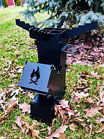 Турбо піч для приготування їжі "Козачка М" (ракетна піч на дровах) З ЖАРОМІЦНИМ ПОКРИТТЯМ +чохол, фото 10