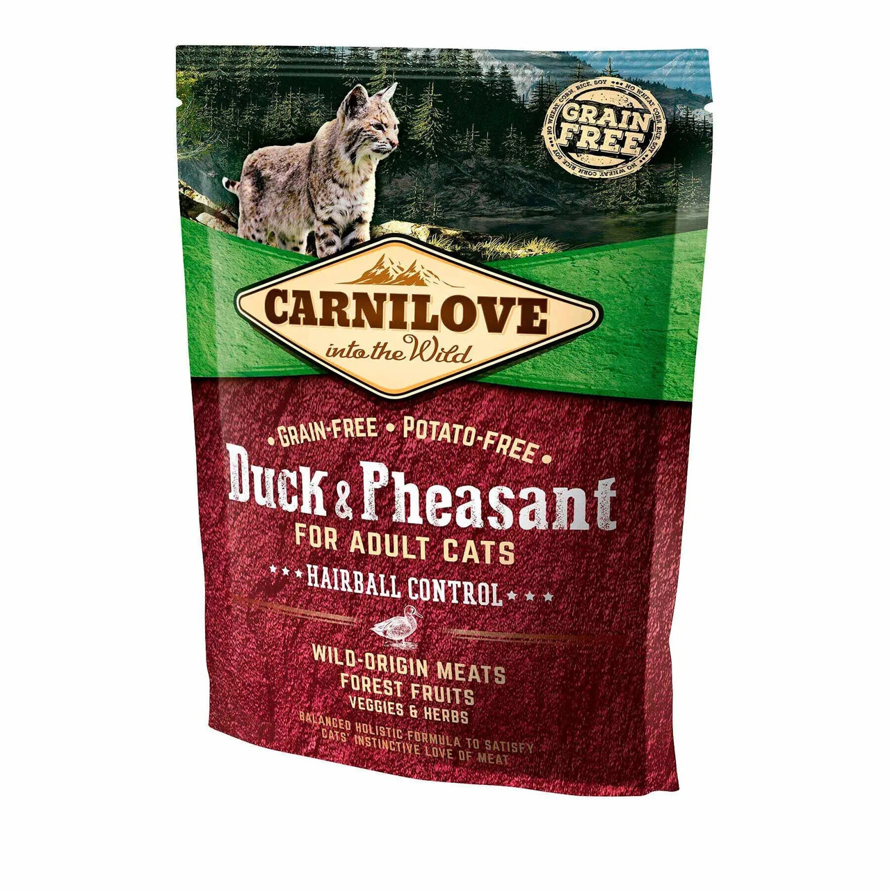 Сухий корм для виведення вовни у котів Carnilove Cat Duck & Pheasant - Hairball Controll (качка та фаз