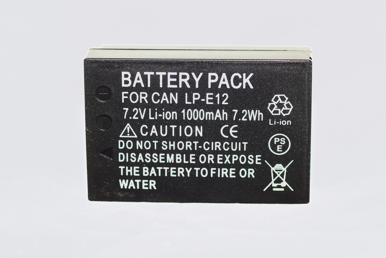 Акумулятори для фотоапаратів CANON 100D, CANON EOS M, EOS M200, SX 70 HS - LP-E12 (аналог) - 1000 ma