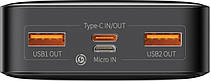 Зовнішній акумулятор (павербанк) Baseus Bipow Digital Display 20W 20000 mAh Black (PPDML-M01), фото 3