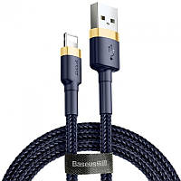 Дата кабель Baseus Cafule Lightning Cable 2.4A (1m) (CALKLF-B) Золотий / Синій