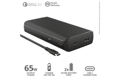 Зовнішній акумулятор для ноутбука Trust Laro 65W USB-C Laptop Powerbank 20000 mAh Black