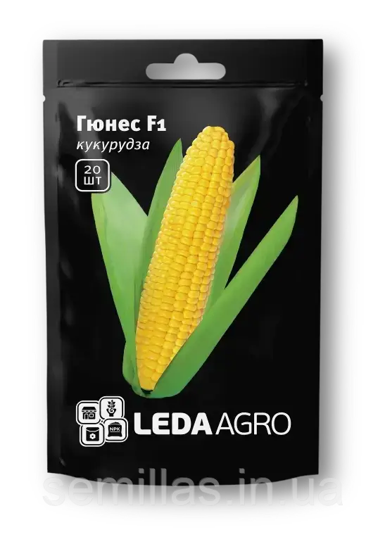 Насіння кукурудзи Гюнес F1, 20 шт., суперсолодкої, ТМ "Лєда Агро"