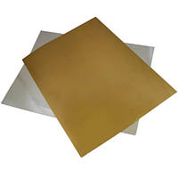 Подложка прямоугольная гофро-картон, 130х240 мм, золото / серебро