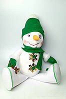 Сніговик у зеленому шарфику ручна робота