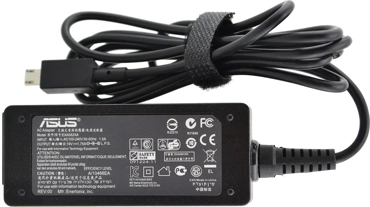 Блок живлення RIAS X205T для ноутбука Asus 19V 1.75A 33W 8.2x6.5x2.3 мм з кабелем живлення (3_00573), фото 1