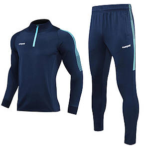 Спортивний костюм для дітей Europaw Limber Up Kid 2101 Short zipper темно-синьо-блакитний, фото 2