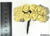 Роза из фоамирана на проволоке желтая