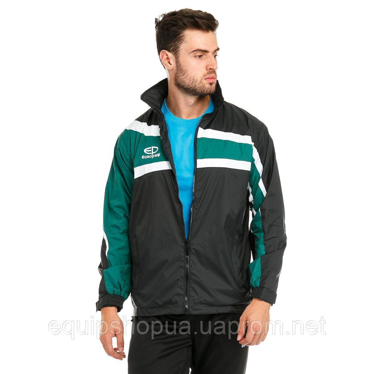 Куртка ветрозащитная Europaw TeamLine черно-зеленая - фото 1 - id-p1724536896