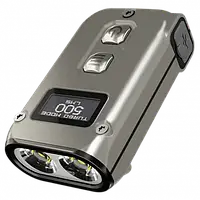 Мощный наключный фонарик с LED дисплеем Nitecore TINI 2 Ti (USB Type-C), титановый