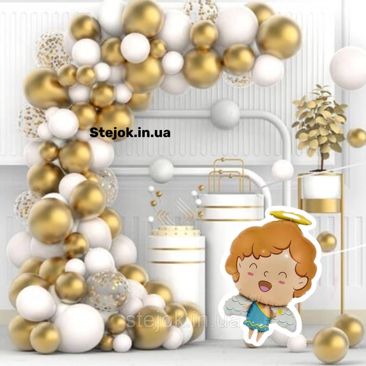 Фотозона святкова на хрестини золота для хлопчика, фото 1