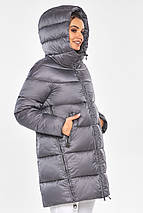 Зимова жіноча куртка на змійці колір перлово-сірий модель 51120, фото 3